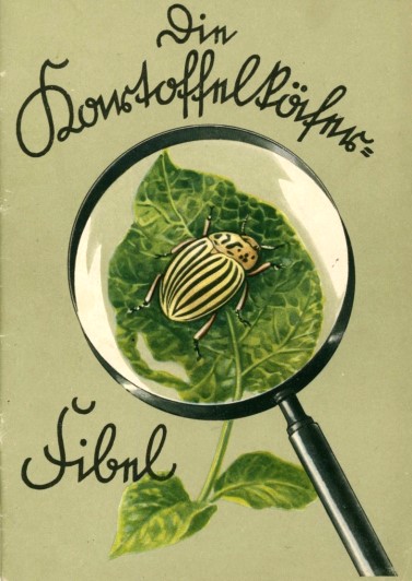 Titelseite „Die Kartoffelkäfer-Fibel“, 1941 herausgegeben vom „Kartoffelabwehrdienst des (NS) Reichsnährstandes“ und vor allem zur Verteilung an die Volksschulen bestimmt.