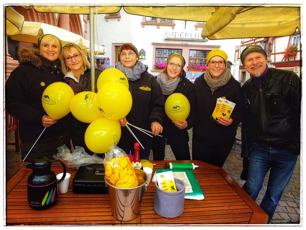 Kartenverkauf der Gaukler beim Lohrer Rambourfest 2018