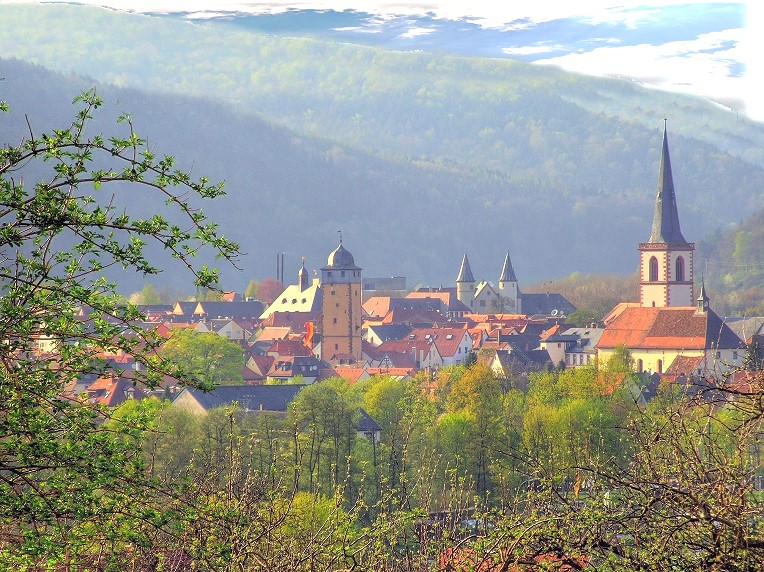 Blick auf Lohr a. Main am 11.4.2009