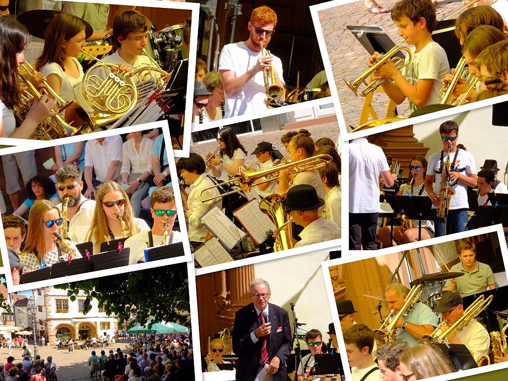 Konzert des Jugendorchester Ouistreham auf dem Marktplatz in Lohr a. Main