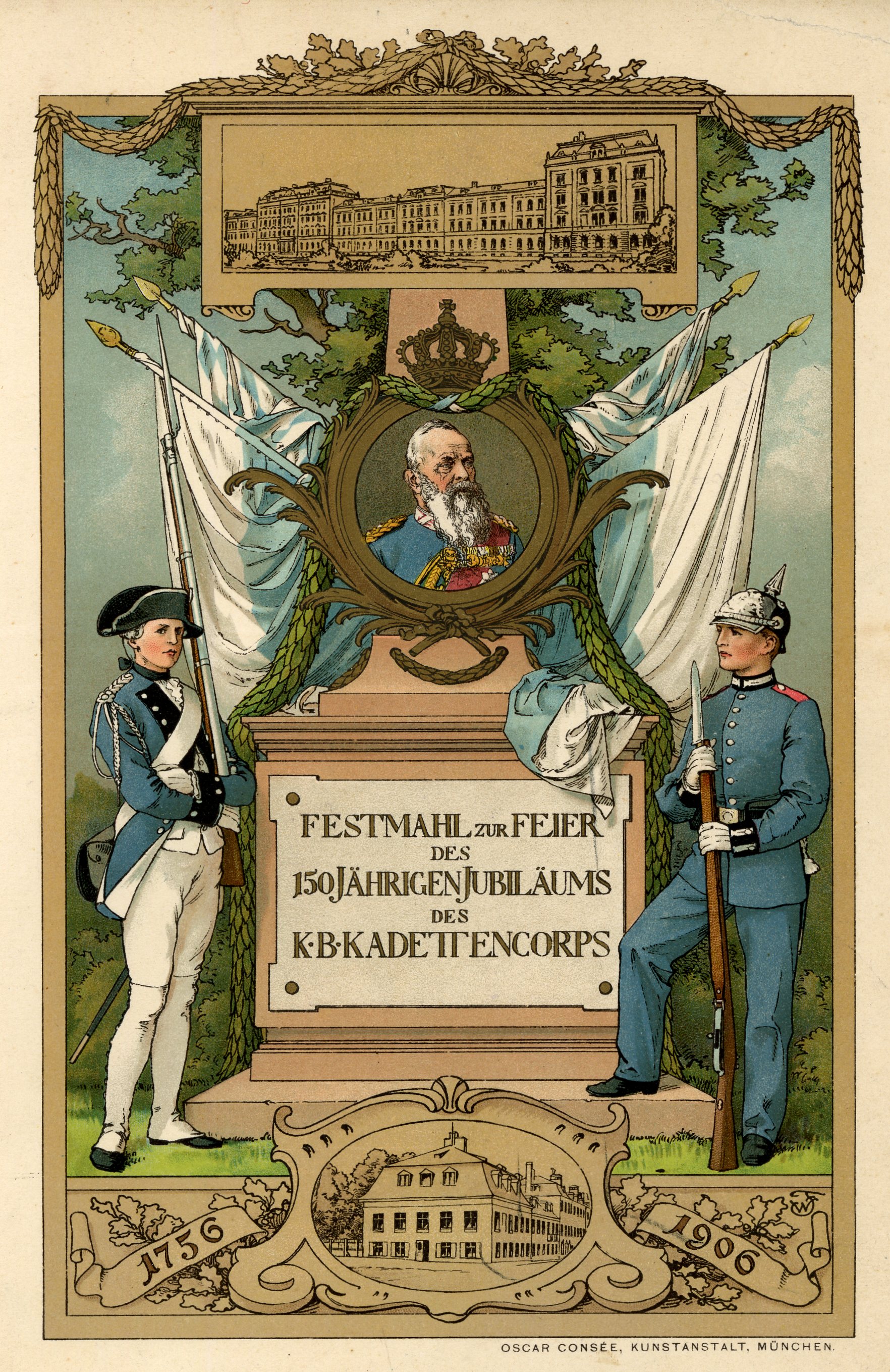 Festmahl zur Feier des 150 jhrigen Jubilums des K. B. Kadettenkorps 1906, Menkarte