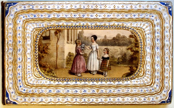 Vorderer Einbanddeckel eines Poesiealbums mit Eintrgen aus dem Jahr 1848