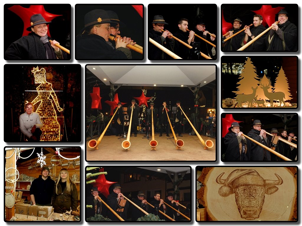 Die Mmlinger Alphornblser zu Gast auf dem Schneewittchen Weihnachtsmarkt in Lohr a. Main