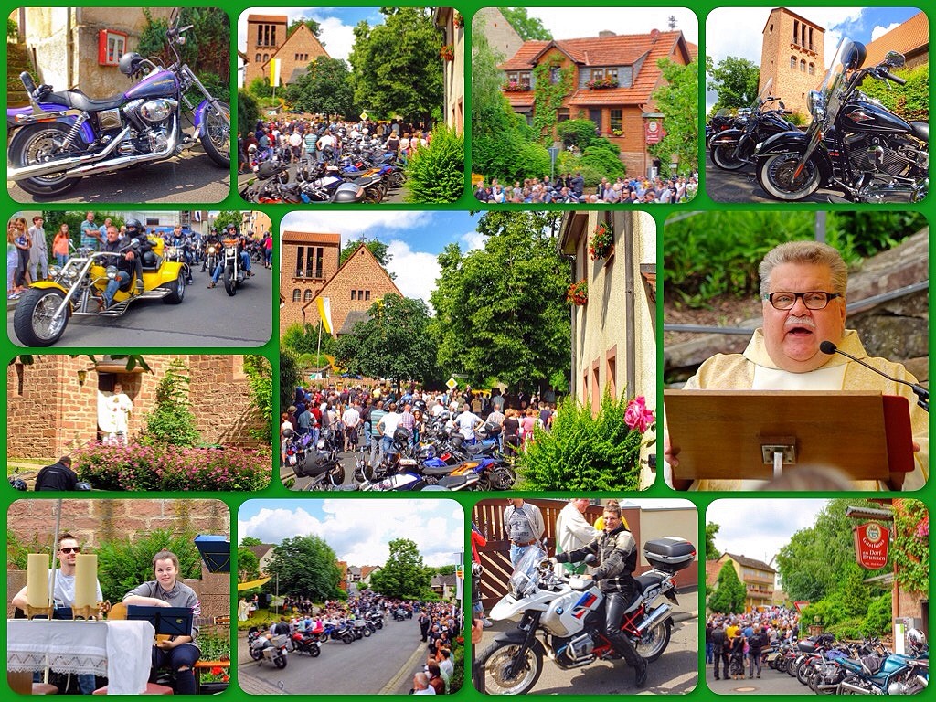 Motorradgottesdienst mit Pater Beta Zilch in Halsbach