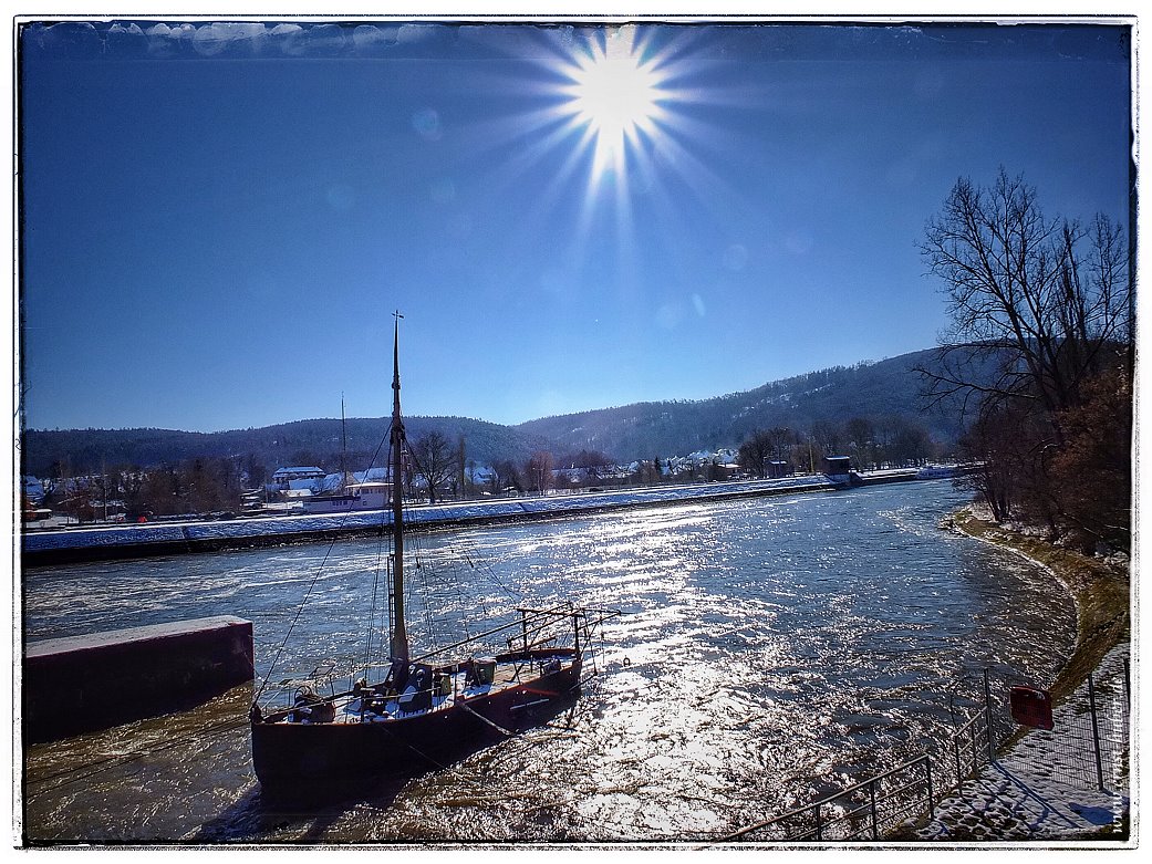 Der Aalschocker an der Schleuse in Lohr Steinbach