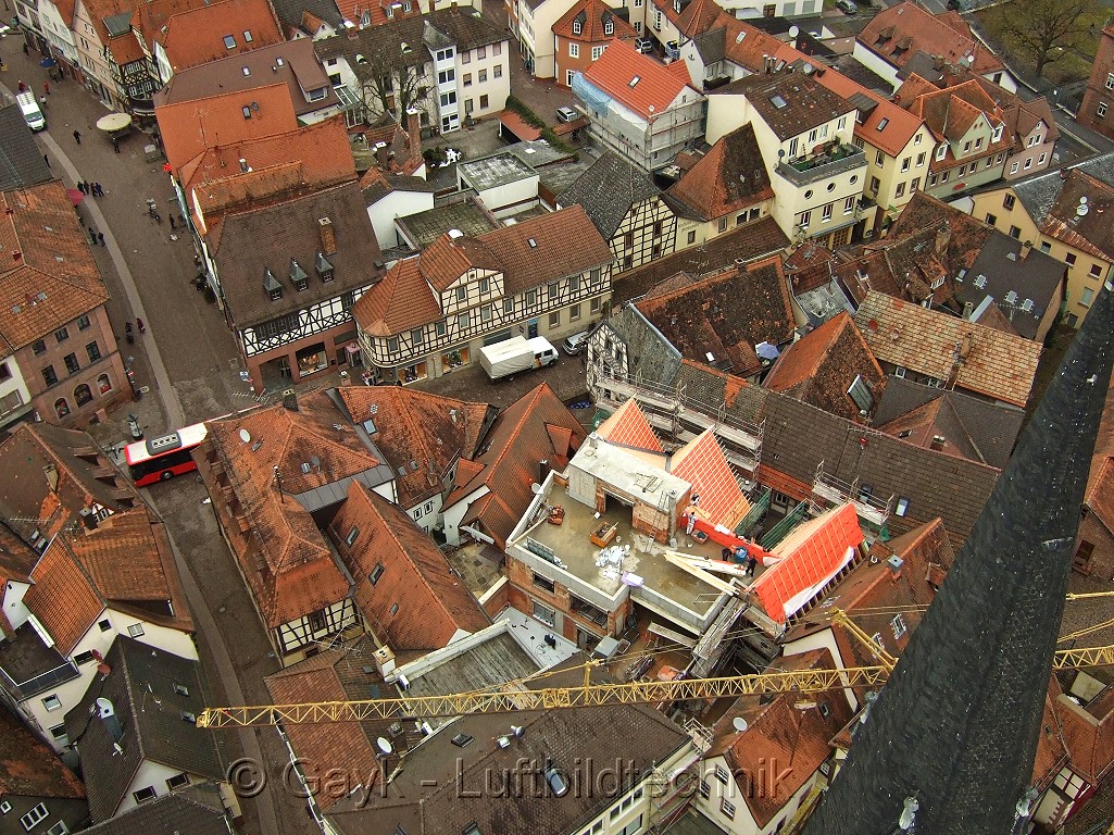 Die Baustelle in der kleinen Kirchgasse in Lohr a. Main