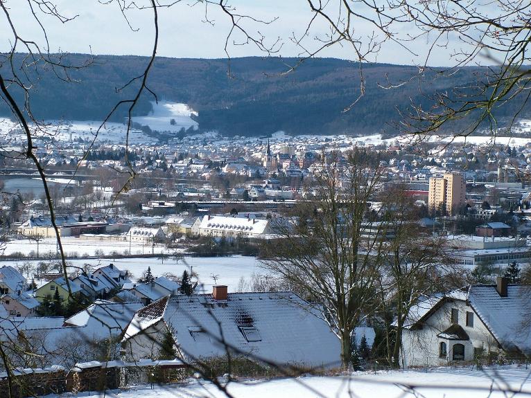 Blick auf das verschneite Lohr a. Main