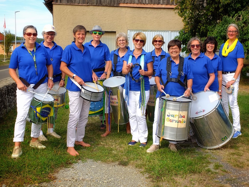 "Samba Gemundo" das Percussion-Ensemble beim 5. sber Gonser Lauf