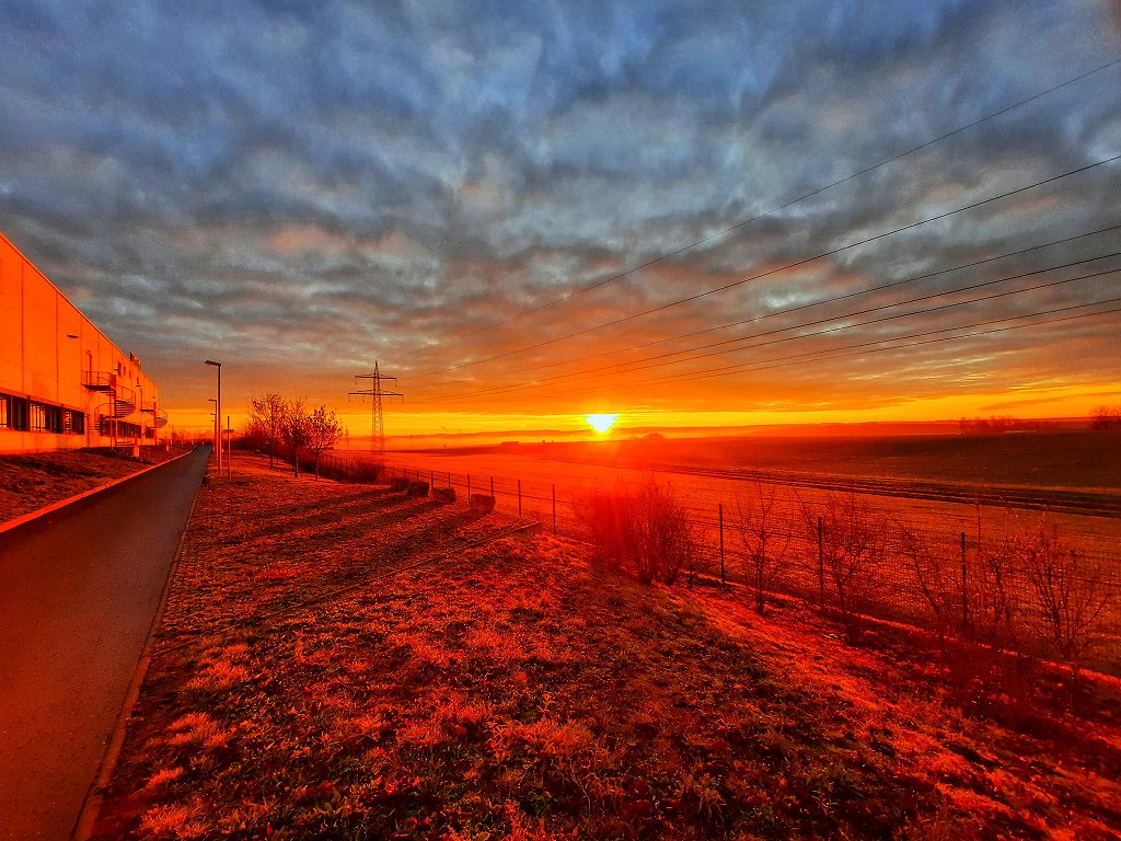 Sonnenaufgang am 14. 12.2020 in Marktheidenfeld