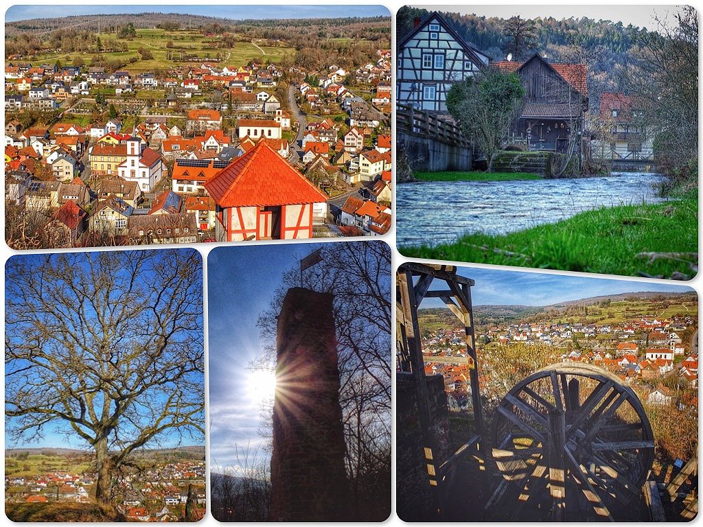 Blick von der Burg Bartenstein auf Partenstein