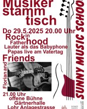 Musikerstammtisch im Foyer der Alten Turnhalle in Lohr a. Main..