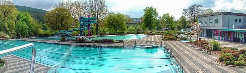 Panoramabild vom Lohrer Freibad