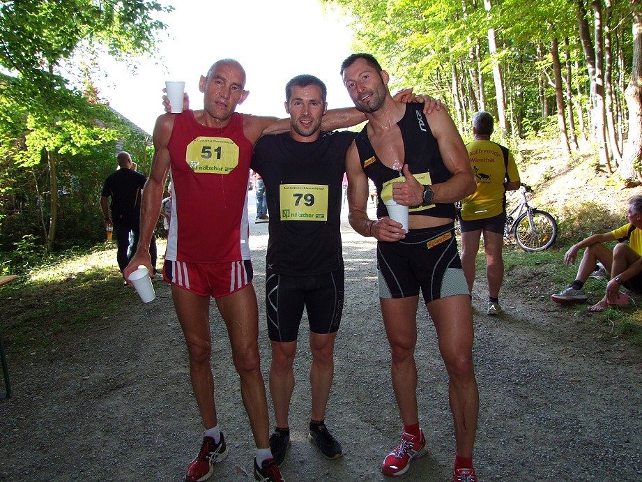 Die drei ersten Sieger beim 2. Rechtenbacher Glasmacherlauf 2011