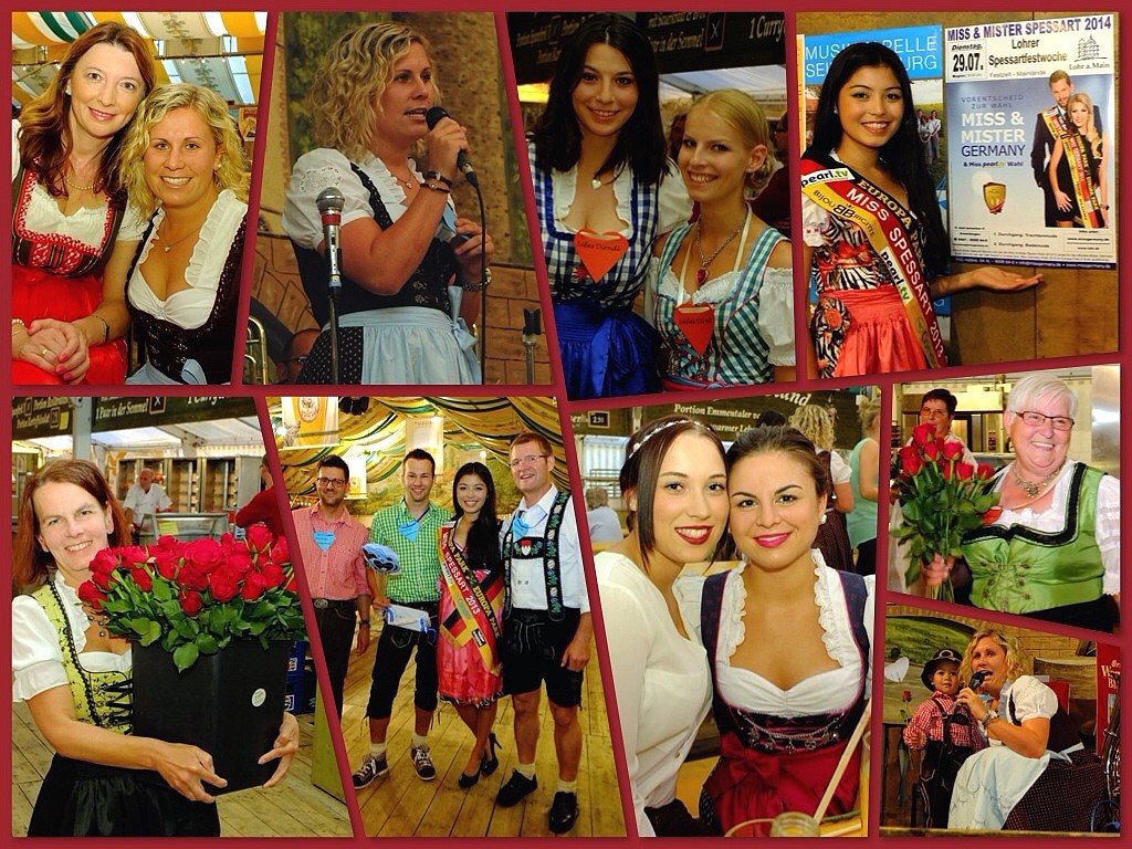 Wahl des sesten Dirndl und der knackigsten Lederhose auf dem Heimatfest 2014 in Gemnden am Main