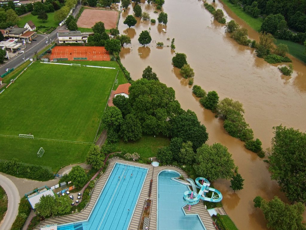 Hochwasser in Lohr a. Main am Sonntag, den 2. Juni 2013