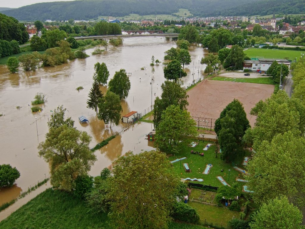 Bilder vom Hochwasser in Lohr a. Main am Sonntag, den 2. Juni 2013