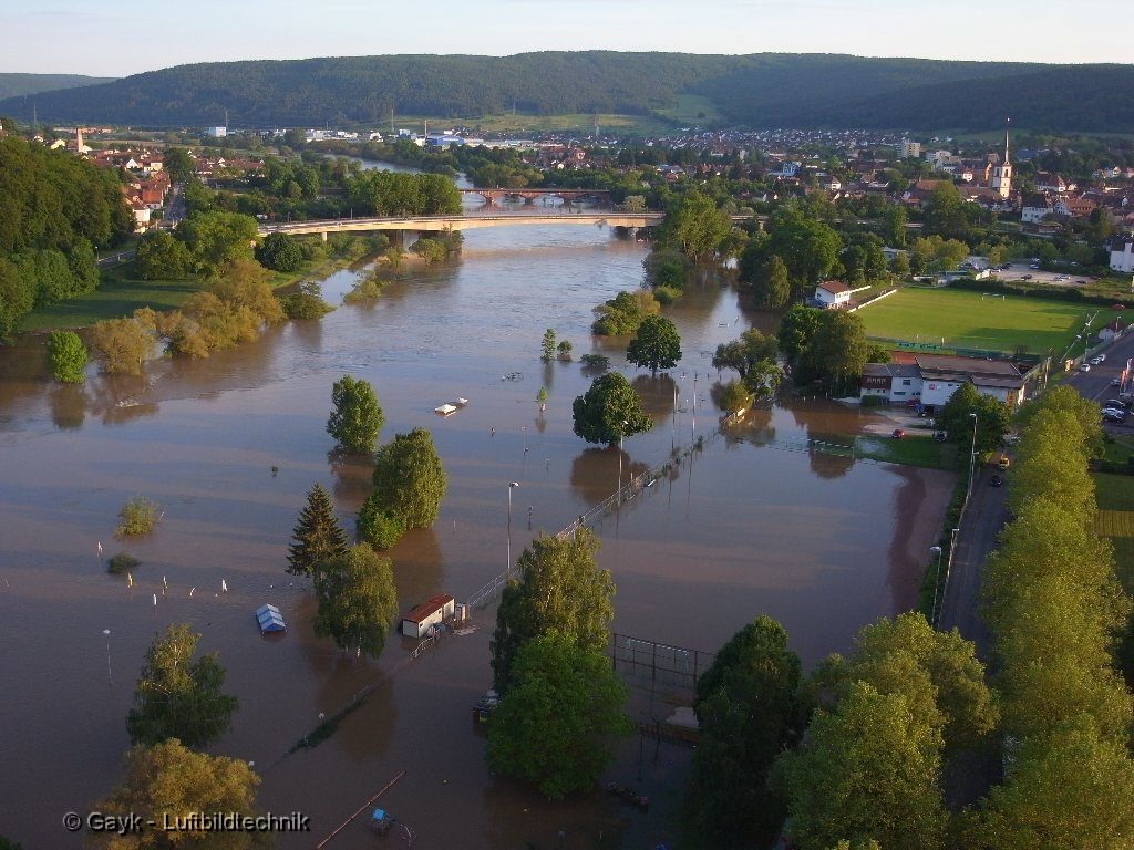 Bilder vom Hochwasser in Lohr a. Main am Mittwoch, den 5. Juni 2013