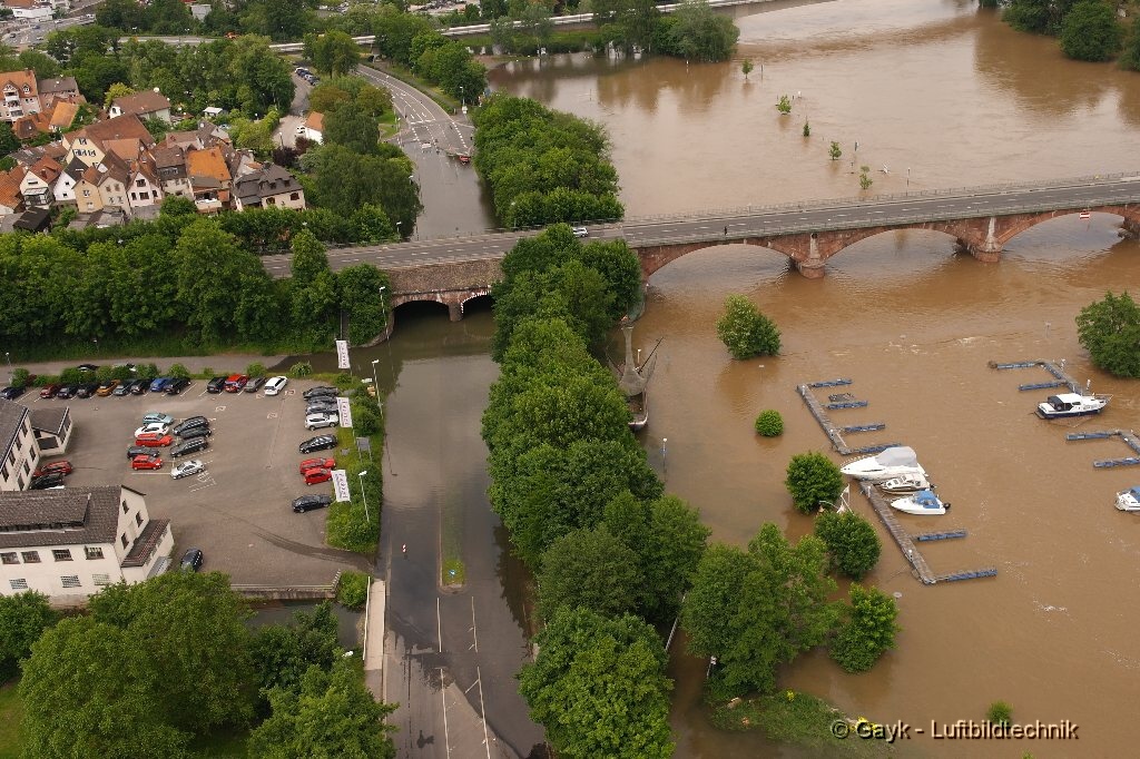 Bilder vom Hochwasser in Lohr a. Main am Mittwoch, den 5. Juni 2013