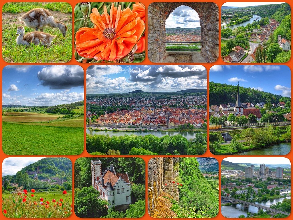 Ausflug zur Burgruine Karlsburg - ber den Dchern von Karlstadt a. Main