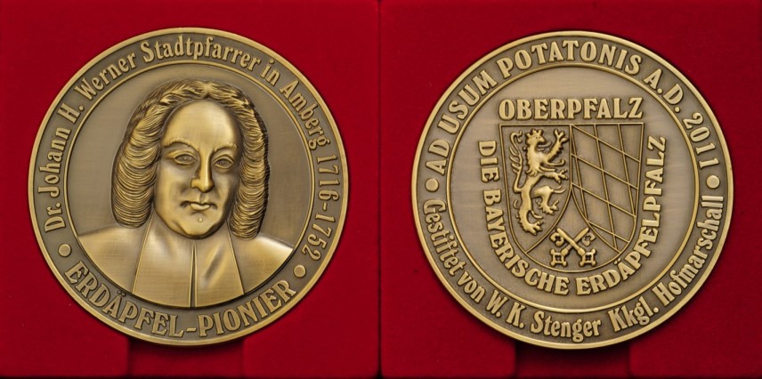 Vorder- und Rckseite der Kartoffelmedaille 2011
