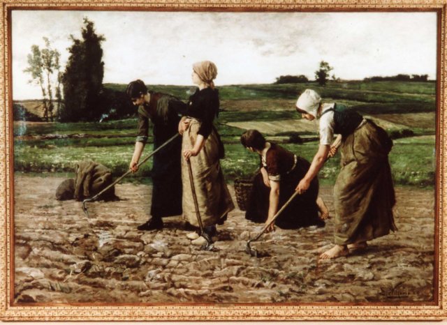 Die Kartoffelleser", Ernest Witkamp, 1884. Das Gemälde lässt