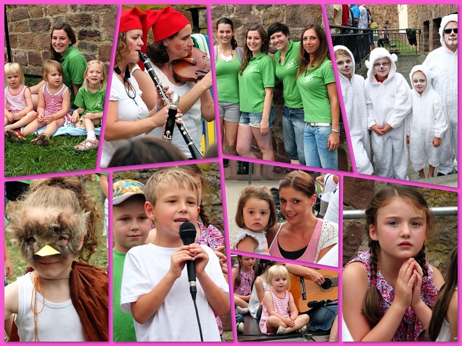 Ein Feuerwerk mit Musik, Tanz und Gesang im Schlossgraben in Lohr a. Main