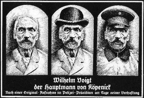Bildpostkarte  „Der verhaftete Hauptmann von Köpenick“.
