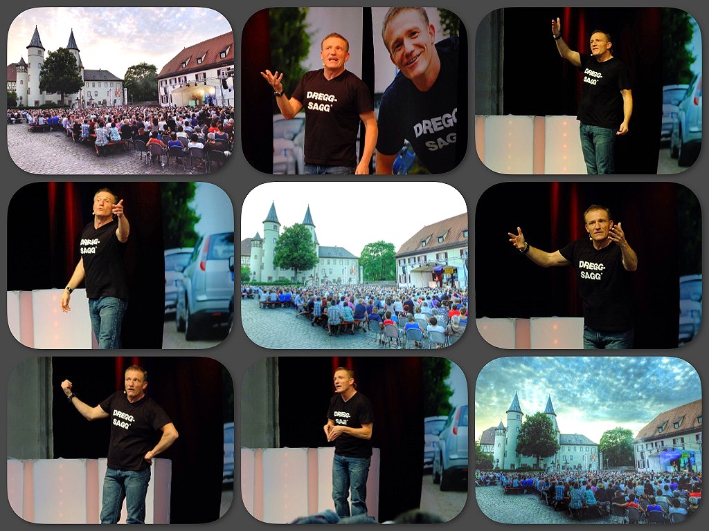 Michl Mller mit seinem Programm Ausfahrt freihalten auf dem Schlossplatz in Lohr a. Main...