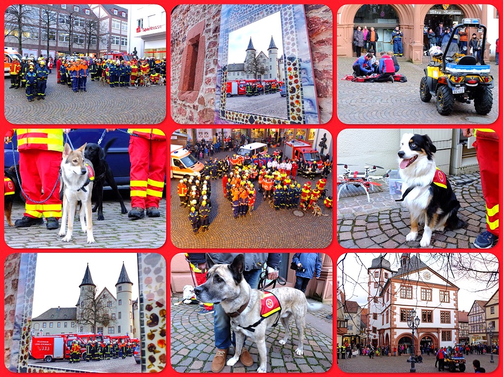 Aktion zum Tag des Notrufs 112 auf dem Marktplatz in Lohr a. Main