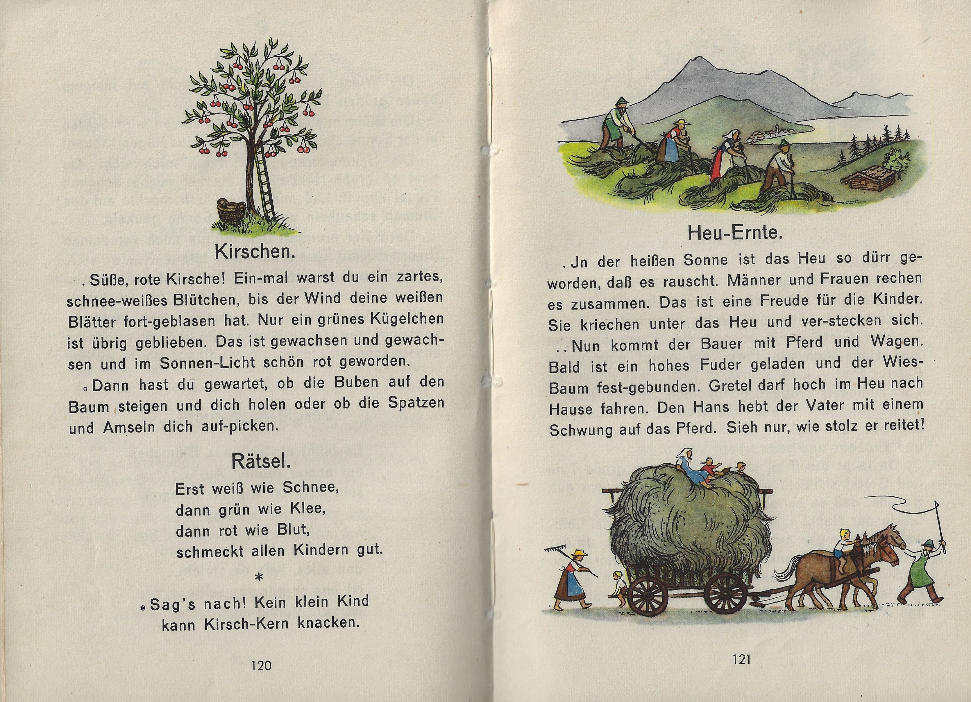 Doppelseiten aus der Fibel Mein erstes Buch, von Hans Br�ckl, Bayerischer Schulbuch Verlag und Oldenbourg Verlag, M�nchen, 1948