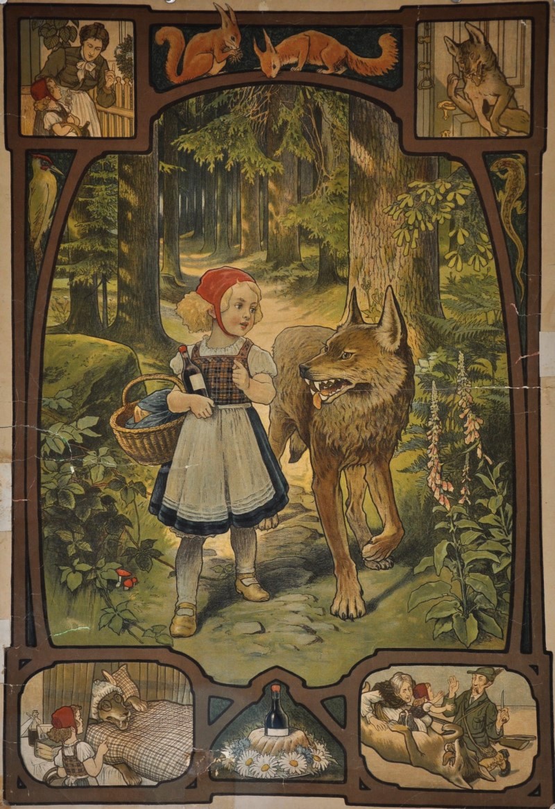 „Rotkäppchen“ , Meinholds Märchenbild Nr. 1 aus dem Jahr 1903