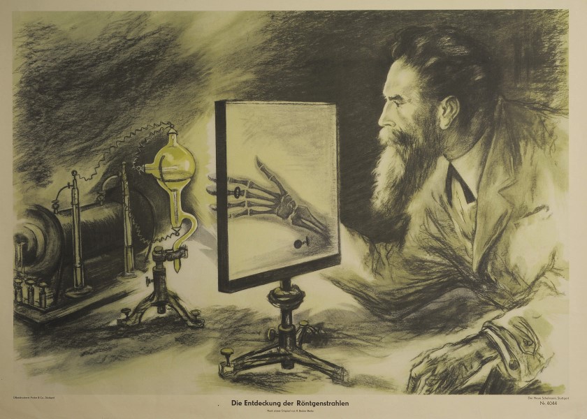 „Die Entdeckung der Röntgenstrahlen“; Schulwandbild 1952