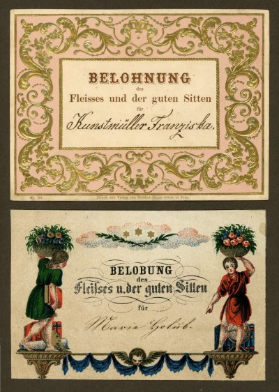 Fleibildchen mit Namenseintrag, um 1880