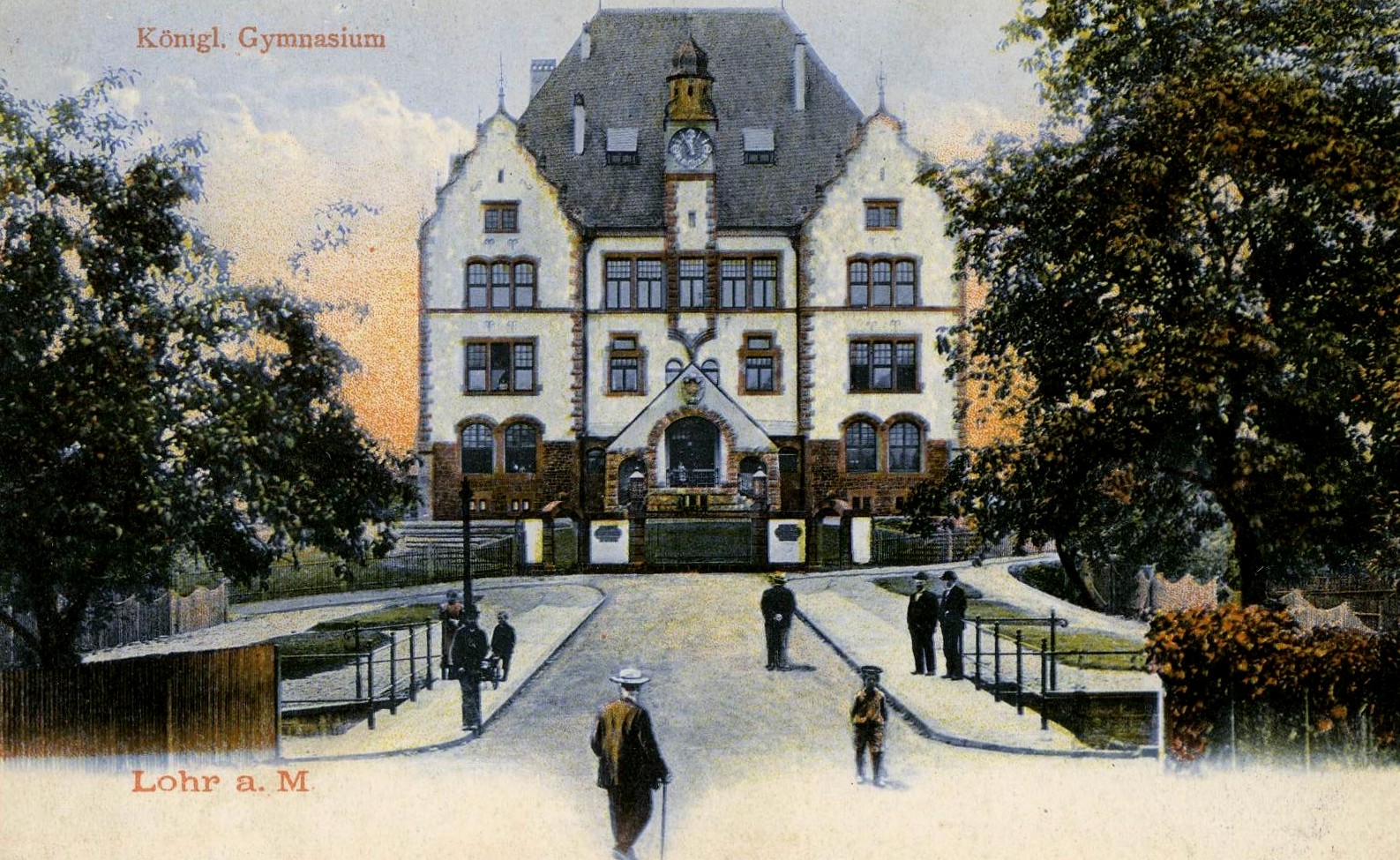 Postkarte aus dem Jahr 1906 (aus dem Artikel in der Zeitschrift "Bayerland", Jahrgang 1908: "Lohr am Main, die Perle des Spessarts."):