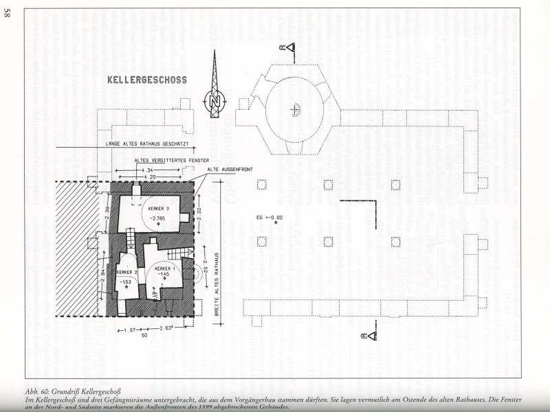 „Kerker im Alten Rathaus“, Kopie aus „Das Alte Rathaus von Lohr“, von Alfons Ruf, 1996 (Abdruck mit freundlicher Genehmigung von Alfons Ruf)