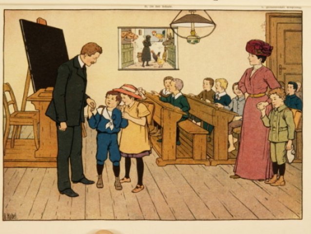 Der erste Schultag: „Freundlicher Empfang“ im Klassenzimmer.