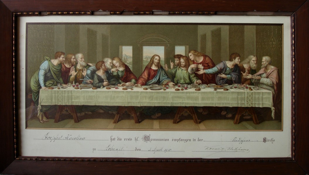 Offizielles Erinnerungsbild des Lohrer Pfarramtes 1910 fr die Kommunikantin Karolina Goepfert