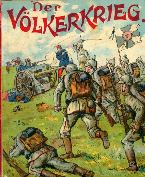 Auch für die Vorschulkinder gab es passende Spiele, so dieses Klotz-Puzzle-Spiel um 1915 "Der Völkerkrieg 1914/15." (Deckelillustration)