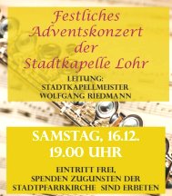 Festliches Adventskonzert der Stadtkapelle Lohr a. Main