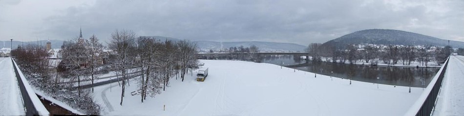 Panoramablick von der alten Mainbrcke in Lohr a. Main